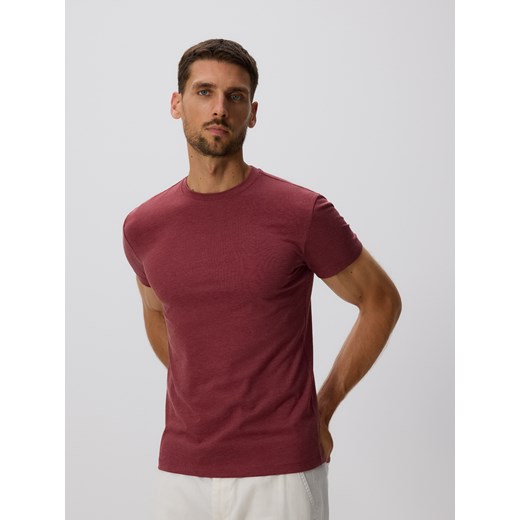 Reserved - T-shirt slim fit - brązowy ze sklepu Reserved w kategorii T-shirty męskie - zdjęcie 185938116