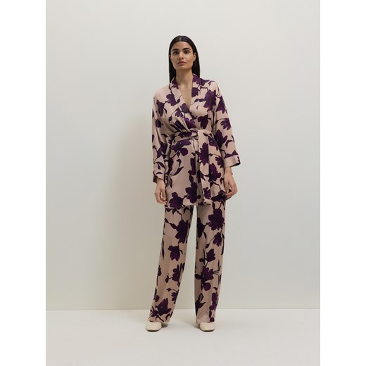 Reserved - Wzorzyste spodnie z wiskozy - wielobarwny ze sklepu Reserved w kategorii Spodnie damskie - zdjęcie 185938329