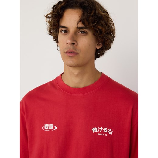 Reserved - T-shirt loose z nadrukiem - intenstywna czerwień ze sklepu Reserved w kategorii T-shirty męskie - zdjęcie 185938368