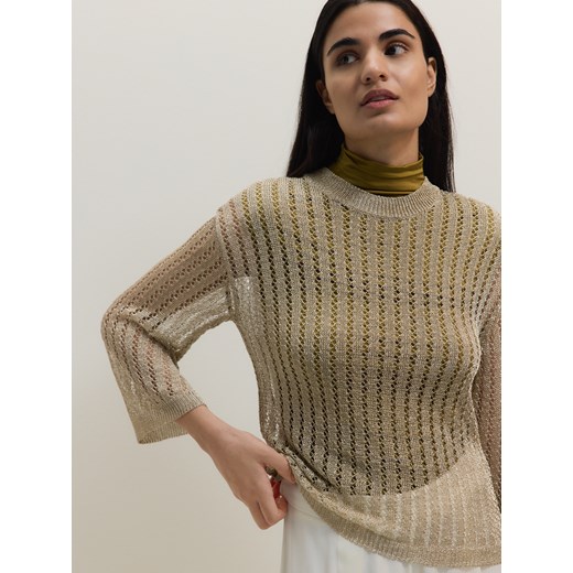 Reserved - Ażurowy sweter - złoty Reserved L okazyjna cena Reserved