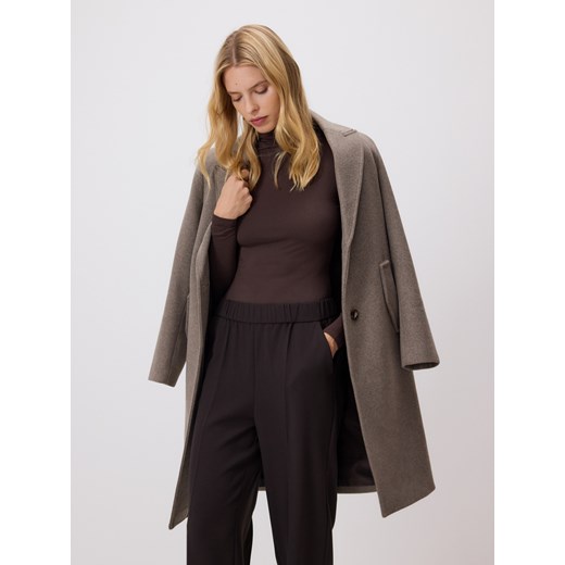 Reserved - Spodnie z kantem - ciemnobrązowy Reserved M Reserved