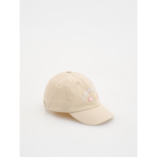 Reserved - Czapka z daszkiem z haftem - kremowy ze sklepu Reserved w kategorii Czapki dziecięce - zdjęcie 185939327