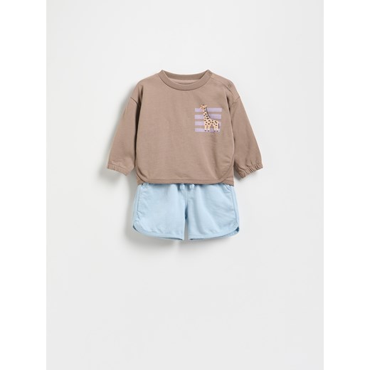 Reserved - Bawełniany komplet - brązowy ze sklepu Reserved w kategorii Odzież dla niemowląt - zdjęcie 185939466