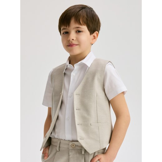 Reserved - Elegancka kamizelka - beżowy ze sklepu Reserved w kategorii Kamizelki chłopięce - zdjęcie 185939629