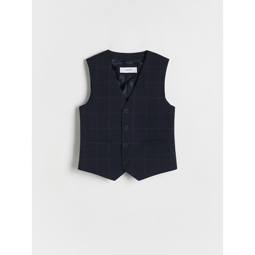 Reserved - Elegancka kamizelka w kratę - granatowy ze sklepu Reserved w kategorii Kamizelki męskie - zdjęcie 185939677