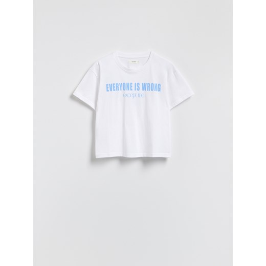 Reserved - T-shirt z nadrukiem - kremowy ze sklepu Reserved w kategorii Bluzki damskie - zdjęcie 185939927