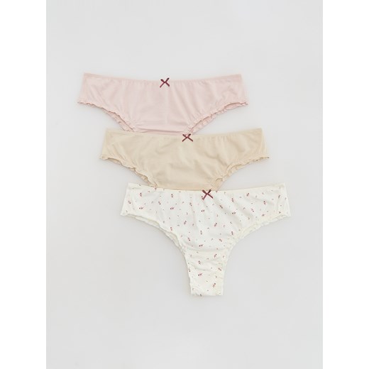 Reserved - Bawełniane majtki typu brazyliany 3 pack - wielobarwny - id: 559EZ-MLC - marki Reserved - 185940046 Reserved - Bawełniane majtki typu brazyliany 3 pack - wielobarwny ze sklepu Reserved w kategorii Majtki damskie - zdjęcie 185940046