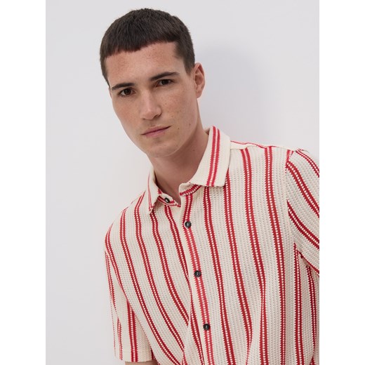 Reserved - Koszula regular fit w paski - beżowy ze sklepu Reserved w kategorii Koszule męskie - zdjęcie 185940358