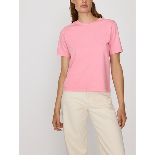 Reserved - T-shirt z efektem sprania - pastelowy róż ze sklepu Reserved w kategorii Bluzki damskie - zdjęcie 185940367