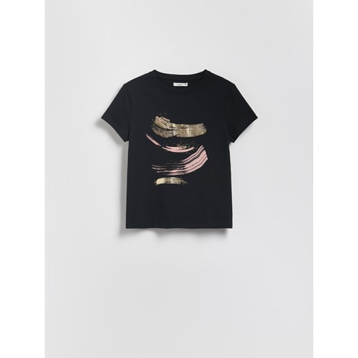 Reserved - T-shirt z nadrukiem - czarny Reserved S Reserved