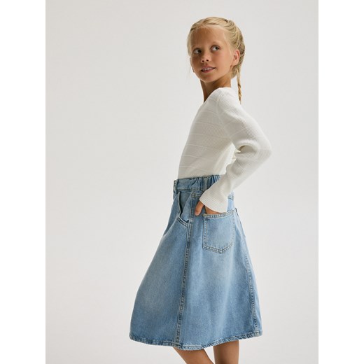 Reserved - Denimowa spódnica - niebieski ze sklepu Reserved w kategorii Spódnice dziewczęce - zdjęcie 185940869
