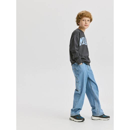 Reserved - Bawełniany longsleeve - ciemnoszary Reserved 158 (12 lat) Reserved