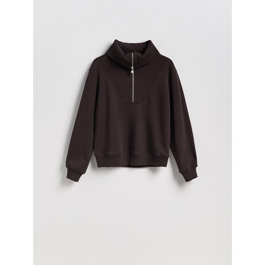 Reserved - Bluza z wysokim golfem - ciemnobrązowy Reserved XS Reserved