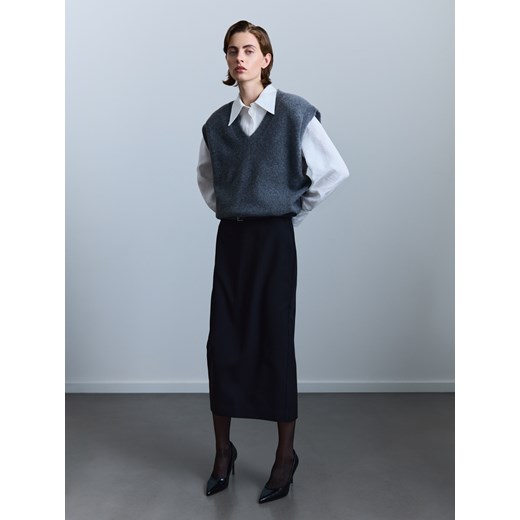 Reserved - Spódnica midi z paskiem - czarny - id: 693EH-99X - marki Reserved - 185942766 Reserved - Spódnica midi z paskiem - czarny ze sklepu Reserved w kategorii Spódnice - zdjęcie 185942766