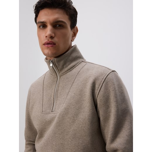 Reserved - Gładka bluza ze stójką - brązowy Reserved XL Reserved