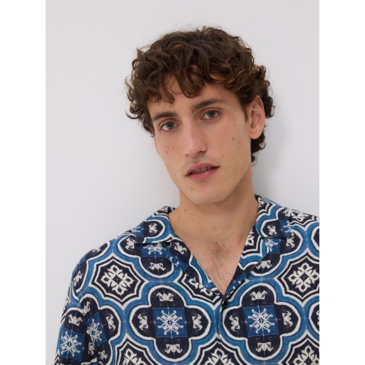 Reserved - Koszula regular fit z wiskozy - granatowy - id: 743FW-59P - marki Reserved - 185943846 Reserved - Koszula regular fit z wiskozy - granatowy ze sklepu Reserved w kategorii Koszule męskie - zdjęcie 185943846