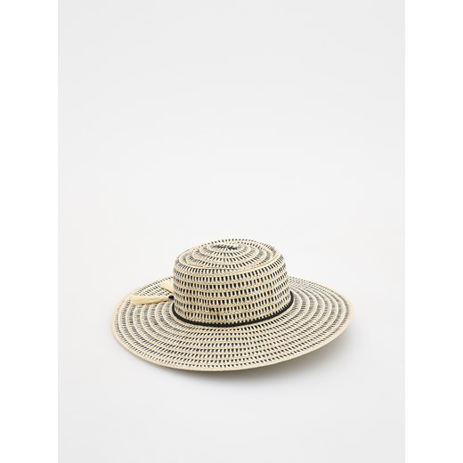 Reserved - Słomkowy kapelusz z chwostami - kremowy ze sklepu Reserved w kategorii Kapelusze damskie - zdjęcie 185944305