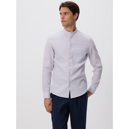 Reserved - Koszula slim fit ze stójką - lawendowy ze sklepu Reserved w kategorii Koszule męskie - zdjęcie 185944318