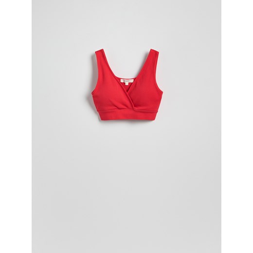 Reserved - Bezszwowy top w stylu sportowym - czerwony ze sklepu Reserved w kategorii Biustonosze - zdjęcie 185946448