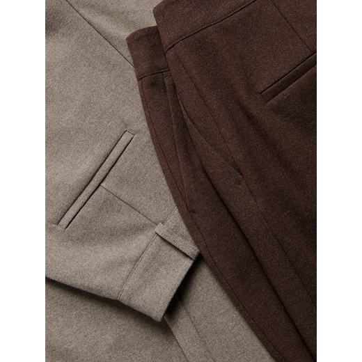 Reserved - Spodnie culotte z paskiem - ciemnobrązowy Reserved 44 Reserved