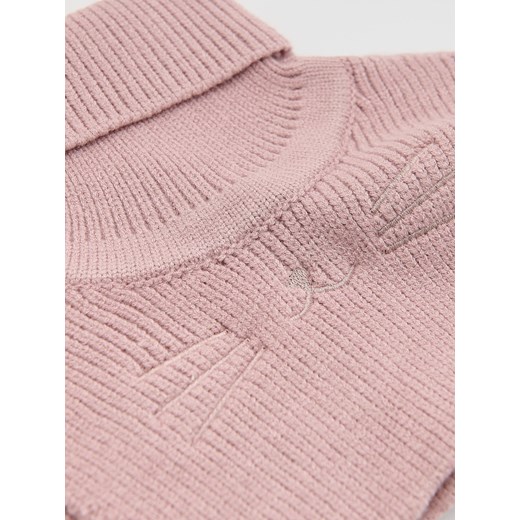 Reserved - Gładki golf z haftem - pastelowy róż Reserved ONE SIZE Reserved