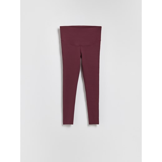 Reserved - Legginsy z wysokim pasem - mahoniowy ze sklepu Reserved w kategorii Spodnie damskie - zdjęcie 185947206