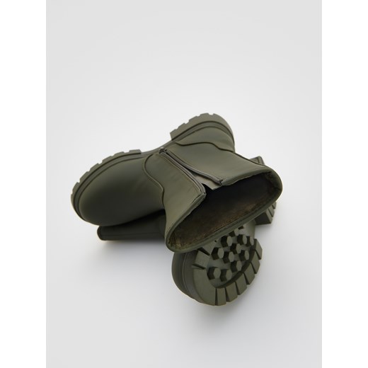 Reserved - Wysokie botki z ociepleniem - zielony Reserved 37 Reserved