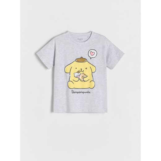 Reserved - T-shirt Pompompurin - jasnoszary ze sklepu Reserved w kategorii Bluzki dziewczęce - zdjęcie 185947515