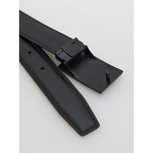 Reserved - Skórzany pasek z klamrą - czarny Reserved XL Reserved