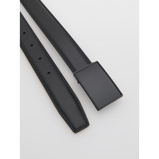 Reserved - Skórzany pasek z klamrą - czarny Reserved XL Reserved