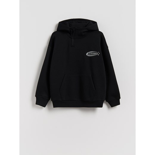 Reserved - Bawełniana bluza z kapturem - czarny Reserved 170 (13-14 lat) Reserved