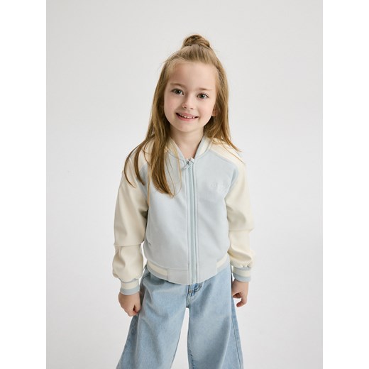 Reserved - Kurtka bomberka z haftem - jasnoturkusowy ze sklepu Reserved w kategorii Kurtki dziewczęce - zdjęcie 185948269
