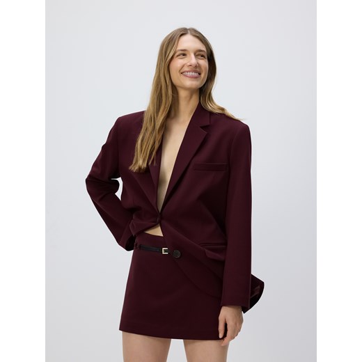 Reserved - Spódnico-szorty z paskiem - bordowy ze sklepu Reserved w kategorii Spódnice - zdjęcie 185948295