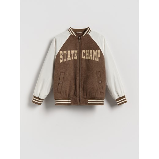 Reserved - Kurtka bomber - beżowy ze sklepu Reserved w kategorii Kurtki chłopięce - zdjęcie 185948776