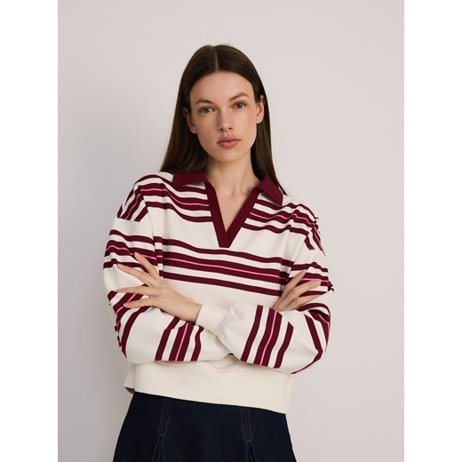 Reserved - Bluza w paski z kołnierzykiem - wielobarwny Reserved S okazja Reserved