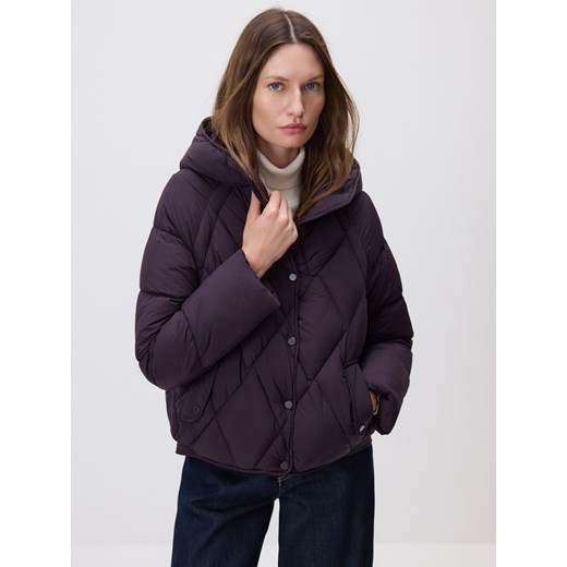 Reserved - Pikowana kurtka z kapturem - fioletowy ze sklepu Reserved w kategorii Kurtki damskie - zdjęcie 185949855