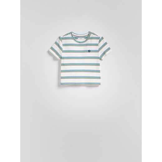 Reserved - T-shirt w paski - złamana biel ze sklepu Reserved w kategorii Bluzki damskie - zdjęcie 185949995