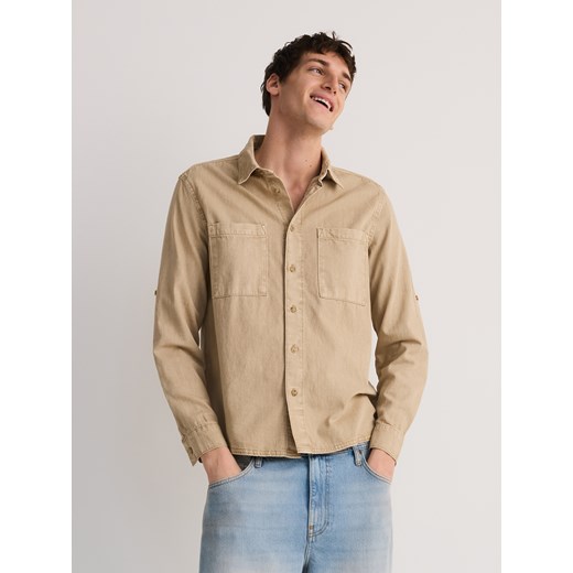 Reserved - Koszula regular fit - kremowy ze sklepu Reserved w kategorii Koszule męskie - zdjęcie 185950467
