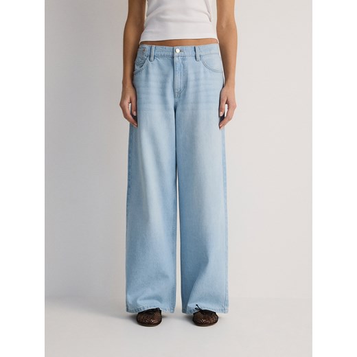 Reserved - Jeansy wide leg baggy - niebieski ze sklepu Reserved w kategorii Jeansy damskie - zdjęcie 185950687