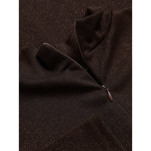 Reserved - Bluzka z metalizowaną nitką - ciemnobrązowy Reserved S Reserved
