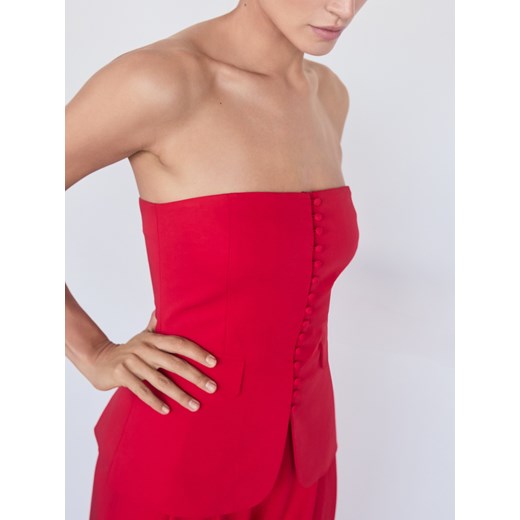 Reserved - Gorsetowy top - czerwony ze sklepu Reserved w kategorii Kamizelki damskie - zdjęcie 185950815