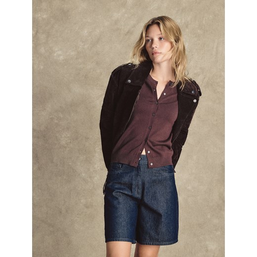 Reserved - Kardigan z wiskozą - brązowy ze sklepu Reserved w kategorii Swetry damskie - zdjęcie 185950836