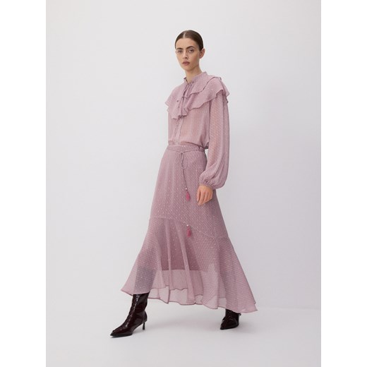 Reserved - Spódnica z metaliczną nicią - różowy ze sklepu Reserved w kategorii Spódnice - zdjęcie 185950909