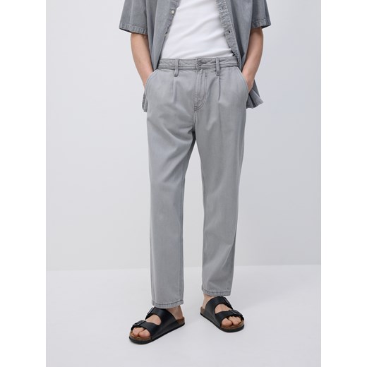 Reserved - Jeansy straight z dodatkiem lyocellu - jasnoszary ze sklepu Reserved w kategorii Jeansy męskie - zdjęcie 185951019