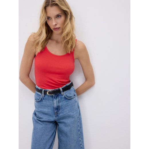 Reserved - Top z wiskozy - czerwony ze sklepu Reserved w kategorii Bluzki damskie - zdjęcie 185951376