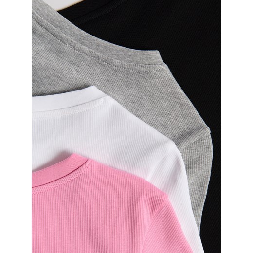 Reserved - Prążkowany longsleeve - biały Reserved S Reserved