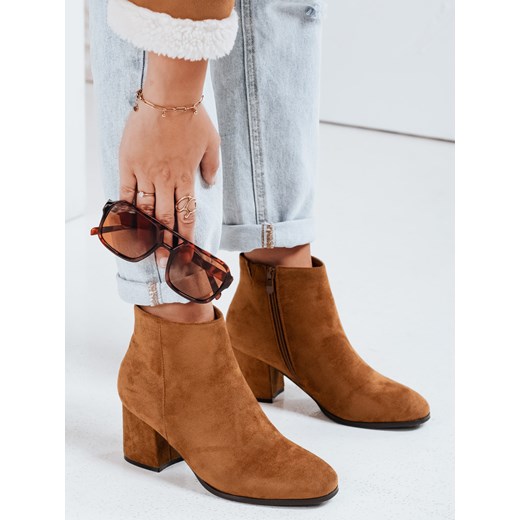 Botki damskie LORNE kamelowe Dstreet ZY0434 ze sklepu DSTREET.PL w kategorii Botki - zdjęcie 185951876