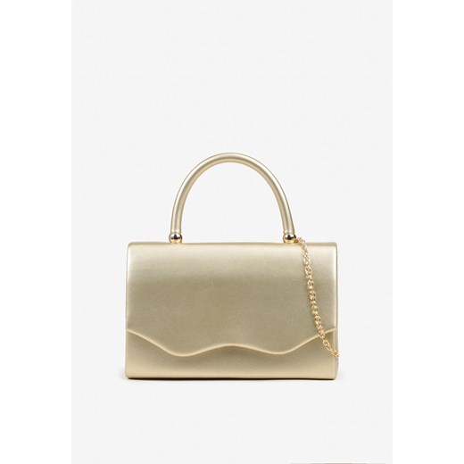 Złota Wieczorowa Torebka o Prostokątnym Kształcie z Rączką i Klapą Zarissae ze sklepu renee.pl w kategorii Kopertówki - zdjęcie 185953859