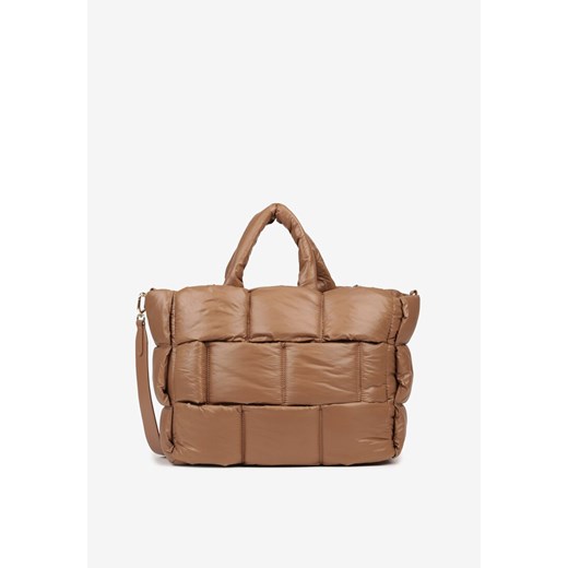 Beżowa Torebka Typu Shopper Ozdobiona Wypukłym Pikowaniem Vamiste ze sklepu renee.pl w kategorii Torby Shopper bag - zdjęcie 185954319