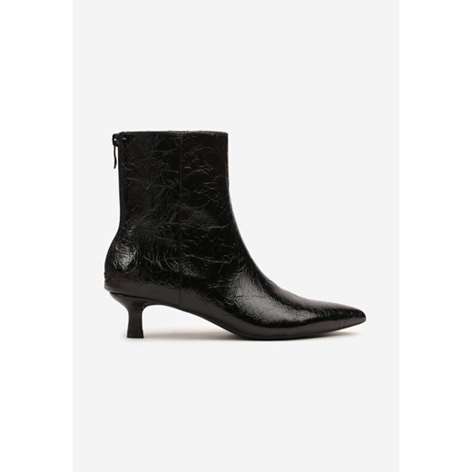 Czarne Botki Vices na Kaczuszce Ozdobione Tłoczeniem Zaidora Renee 39 renee.pl